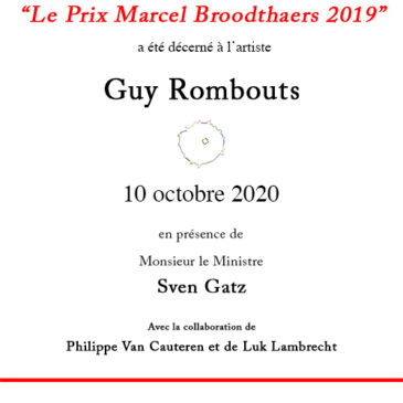 10 octobre 2020Prix Marcel Broodthaers