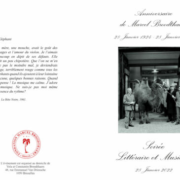 28 janvier 2022Célébration de l&rsquo;anniversaire de Marcel Broodthaers